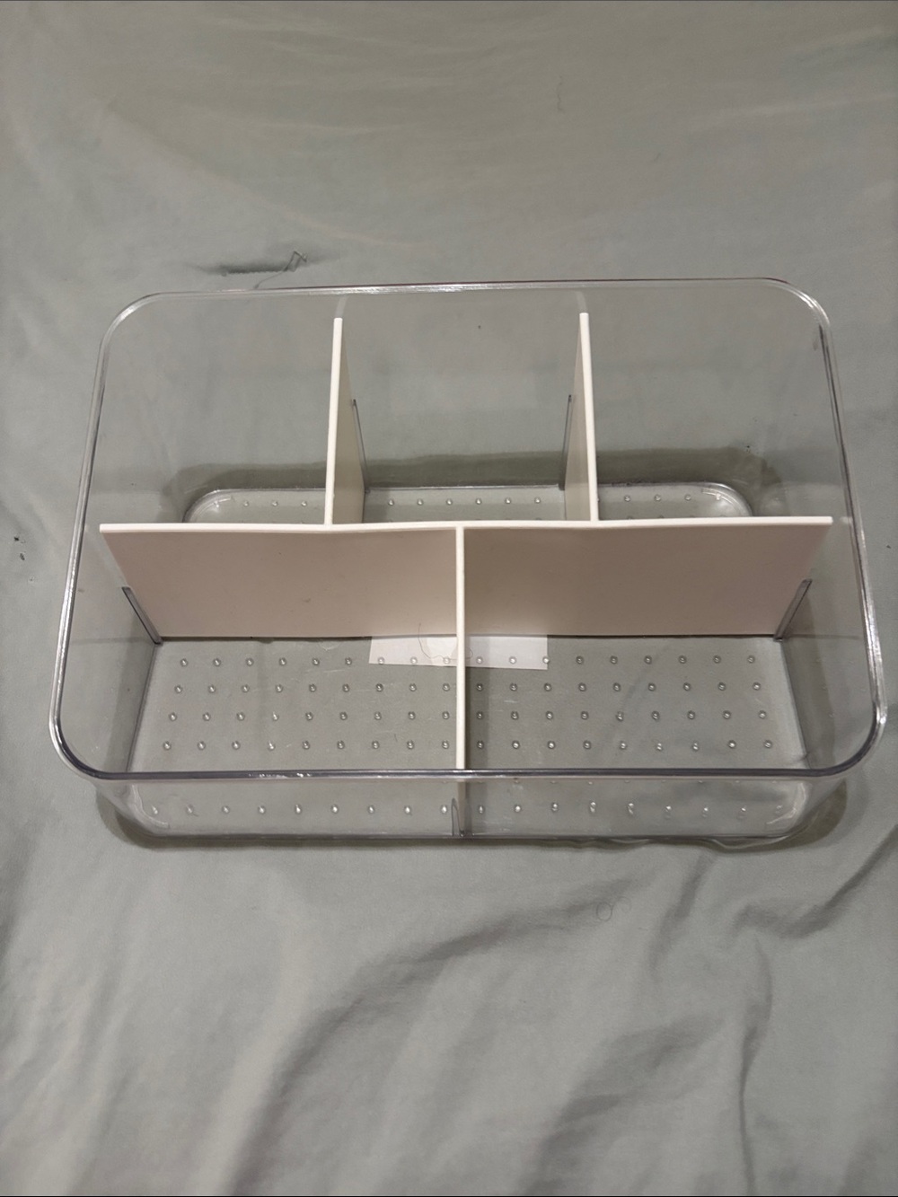 Clear Acrylic 5-Compartment Organizer with White Dividers